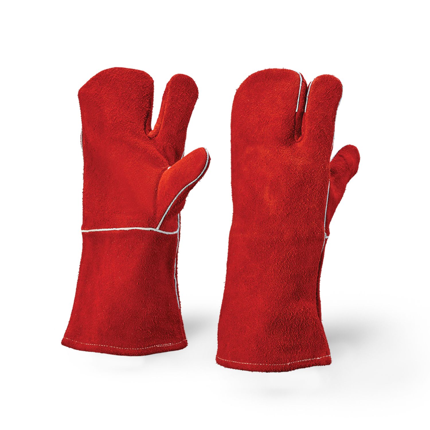 Long Style Gray Cow Split Leather Welders Gloves - Safety Gloves And