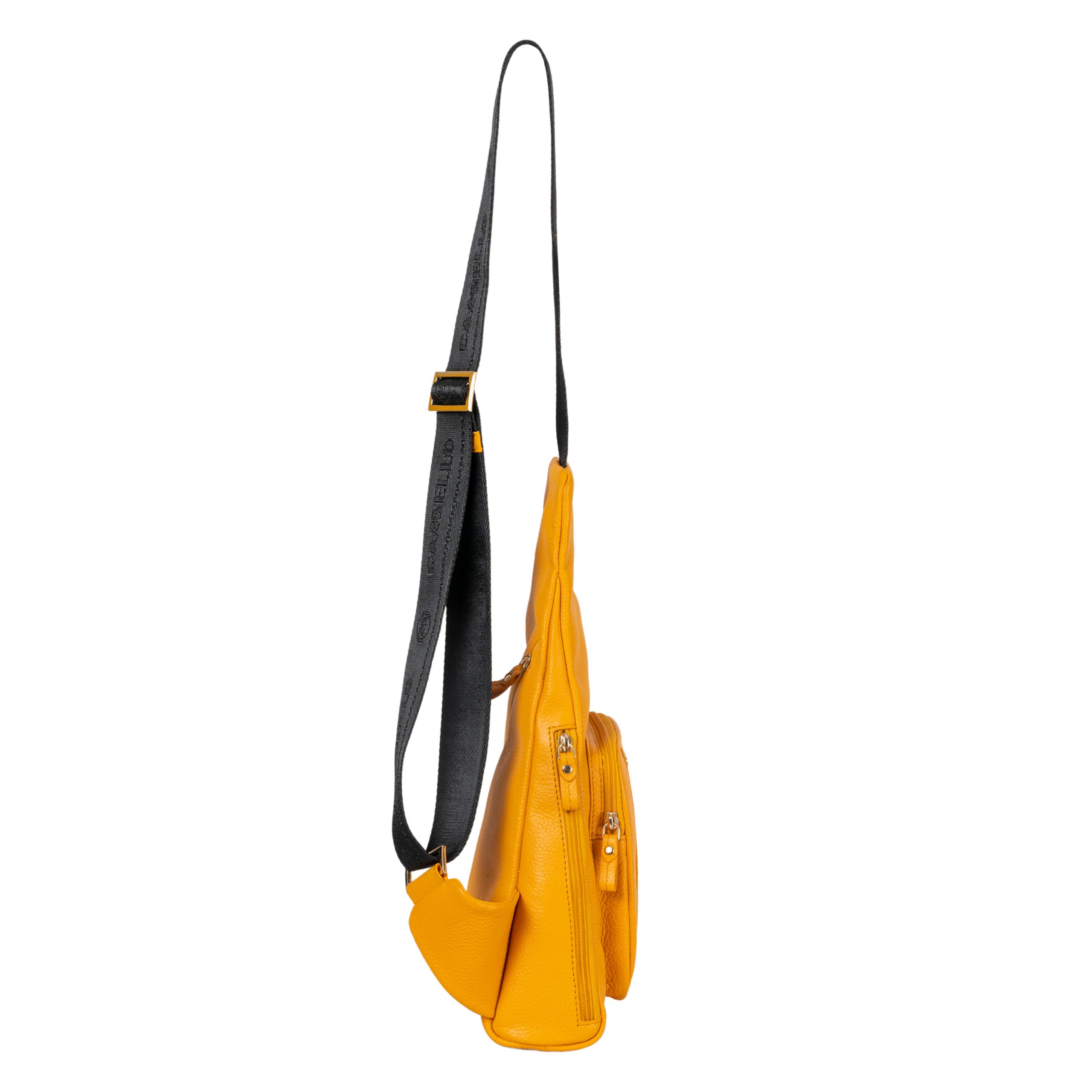 Montana Premium Luxury Lemon Yellow Crossbody bag - Image 3