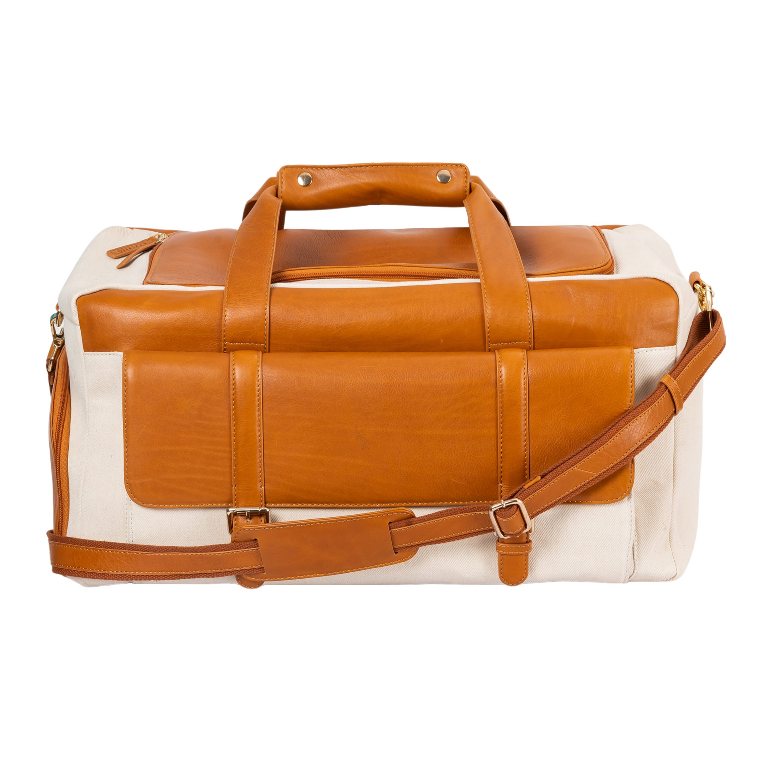 Premium canvas leather combo spacious duffle bag
