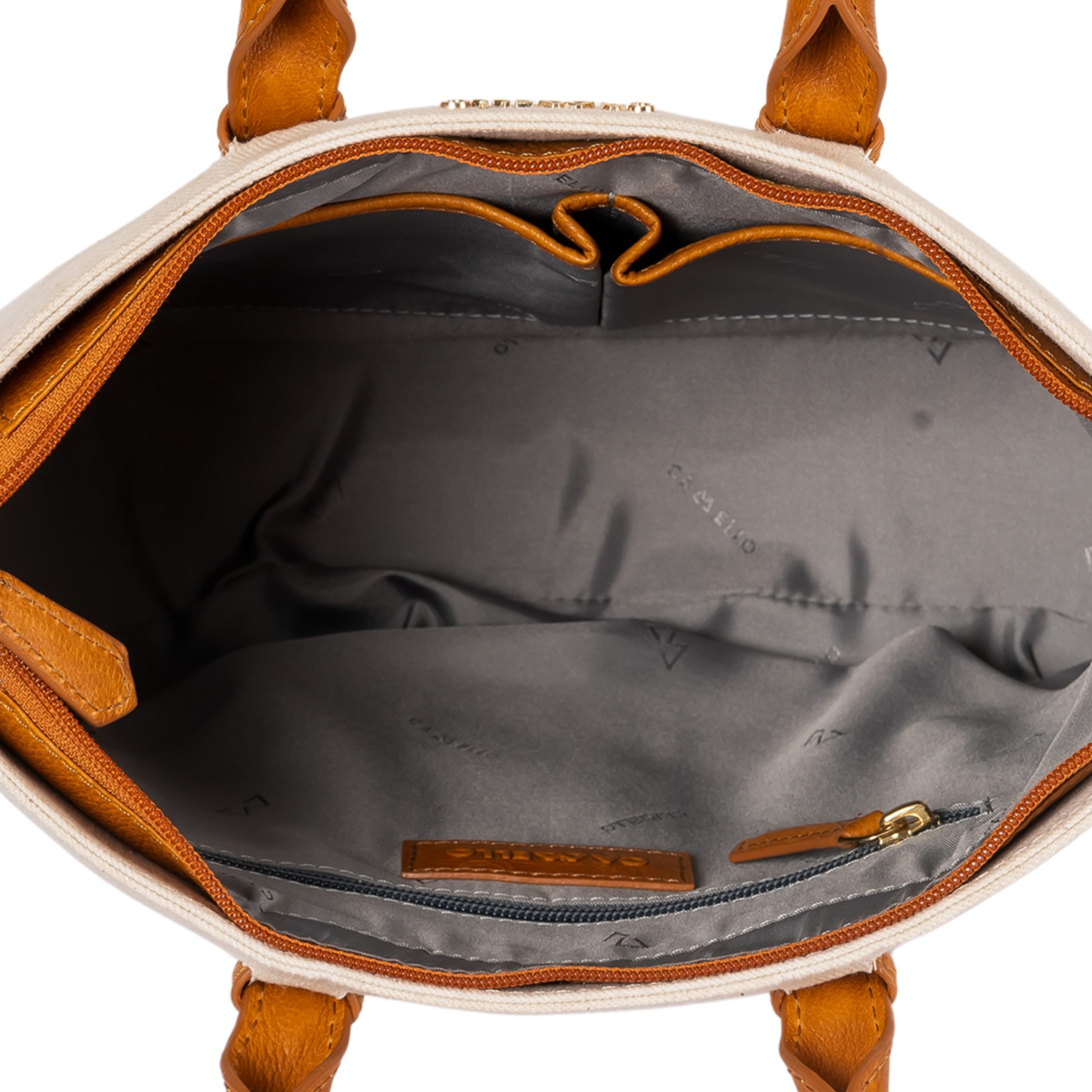 Premium look canvas leather combo hand bag - Image 2