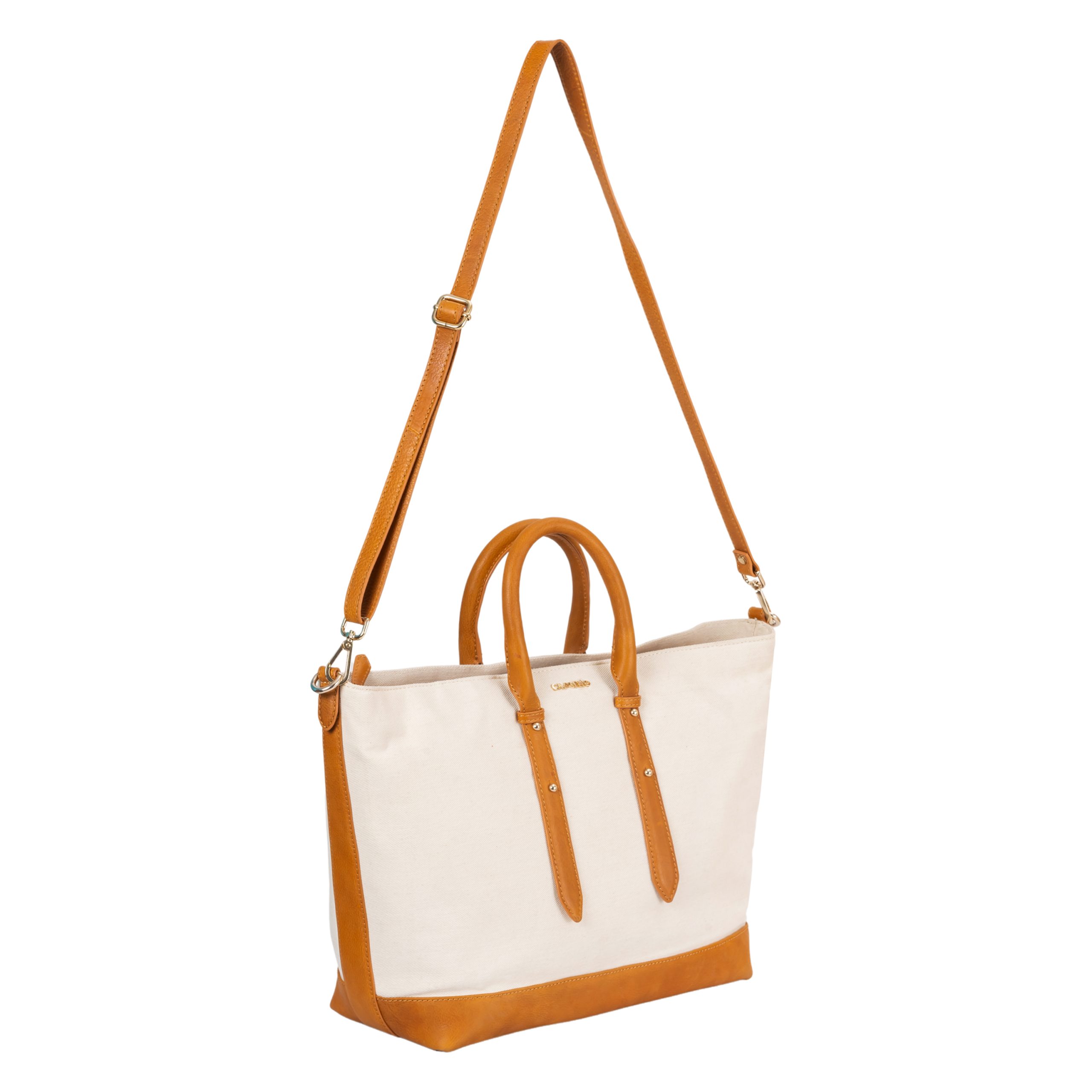 Premium look canvas leather combo hand bag - Image 3